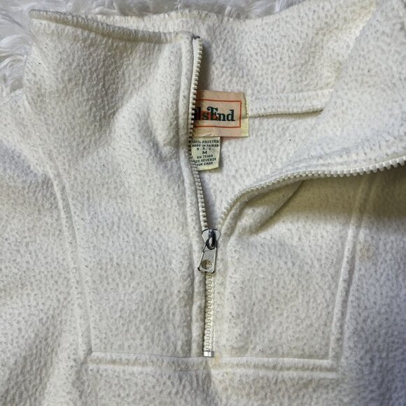 Vtg Trails End Men's Pullover Sweater Long Sleeve 1/4 Zip White M Heavy Fleece - Picture 2 of 7